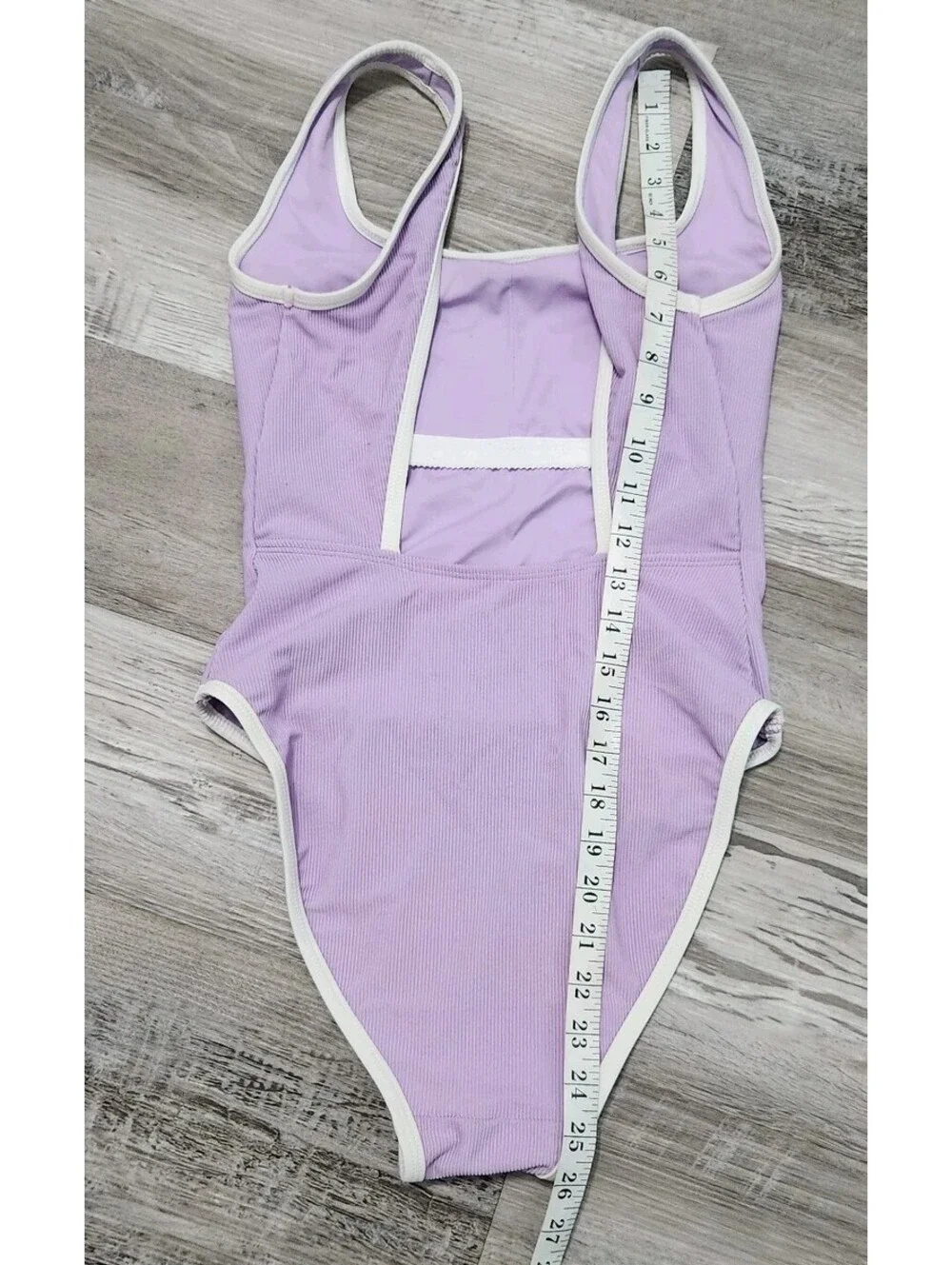 Lain Snow Swimsuit Size Medium Lavender One Piece Ocean Isle Ribbed Open Back
